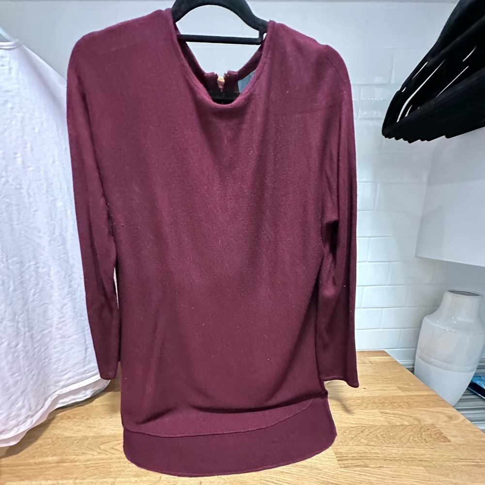 Joan Vass Rich Burgundy Knit Dress